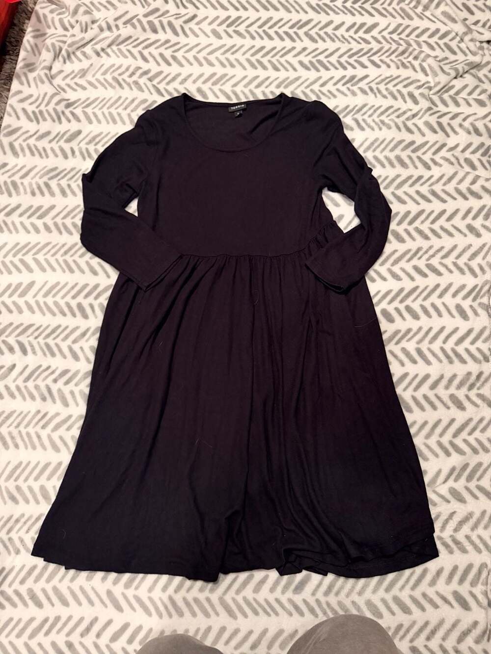 Torrid Black Long Sleeve Empire Waist Mini Dress Size 0